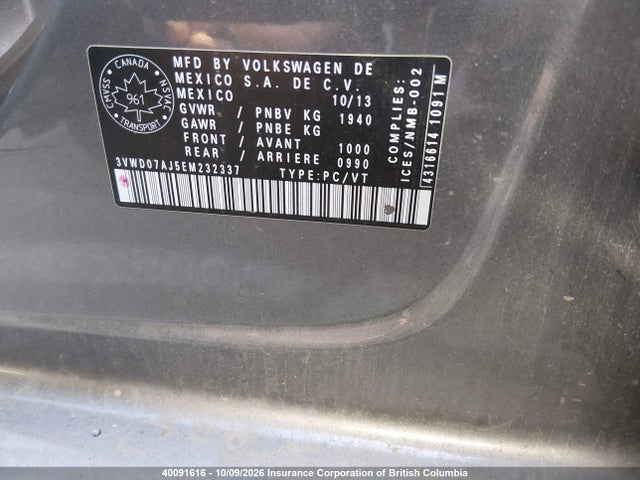 3VWD07AJ5EM232337 Volkswagen JETTA SE