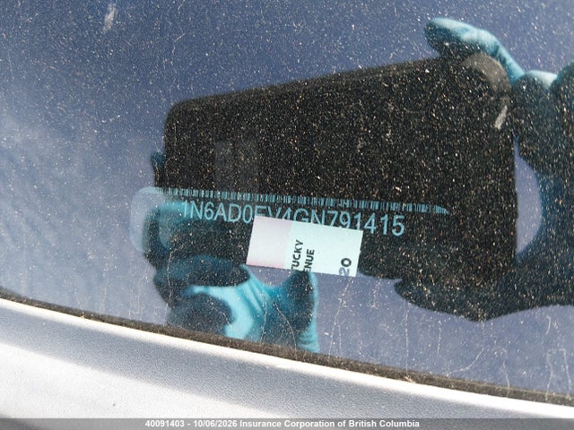 40091403 :رقم المزاد ، 1N6AD0EV4GN791415 vin ، 2016 Nissan Frontier Pro-4x مزاد بيع