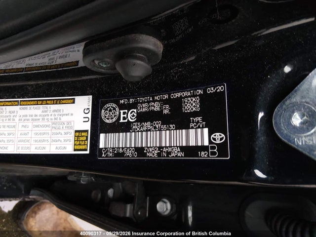 JTDKARFP5L3155130 Toyota Prius Prime Le/xle/limited
