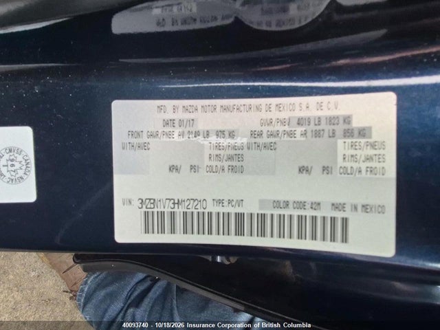 3MZBN1V73HM127210 Mazda 3 TOURING