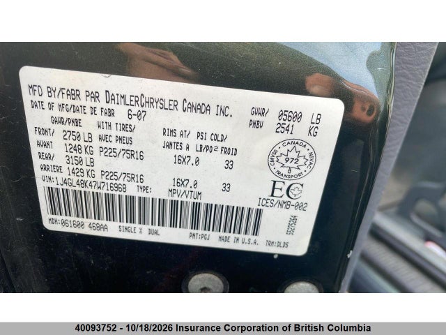 Aukcja sprzedaży 2007 Jeep Liberty Sport, vin: 1J4GL48K47W716968, numer aukcji: 40093752