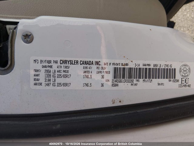 Dodge Grand Caravan Se 2014 2C4RDGBG1ER332282 Image 9