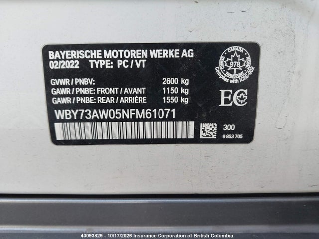WBY73AW05NFM61071 BMW I4