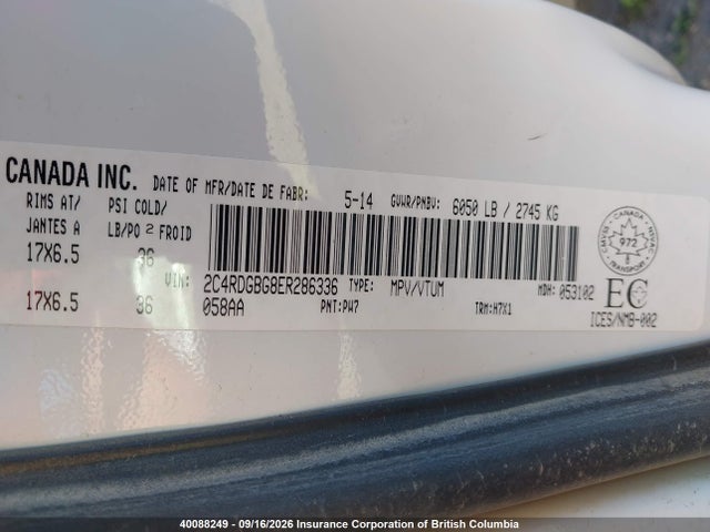 2C4RDGBG8ER286336 Dodge Grand Caravan Se