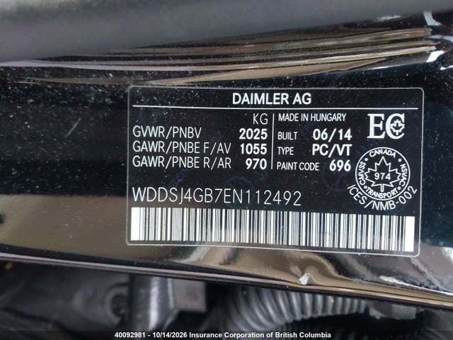 WDDSJ4GB7EN112492 Mercedes-Benz CLA 250 4MATIC