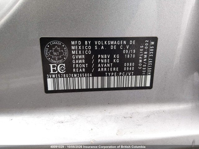3VWE57BU7KM265804 Volkswagen JETTA SEL