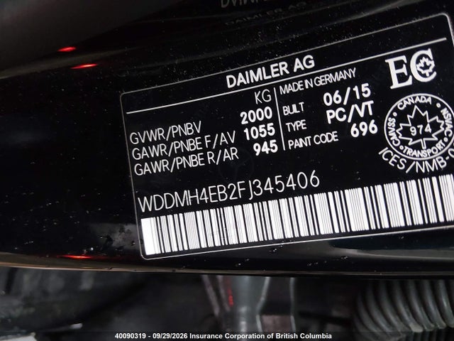 WDDMH4EB2FJ345406 Mercedes-Benz B250