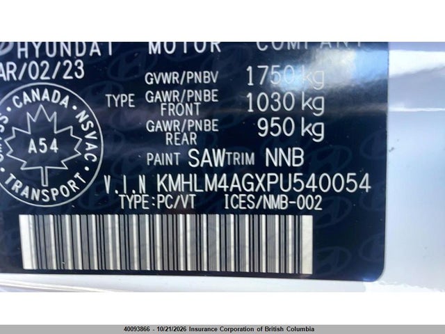 Продаж на аукціоні авто 2023 Hyundai Elantra Sel, vin: KMHLM4AGXPU540054, номер лоту: 40093866