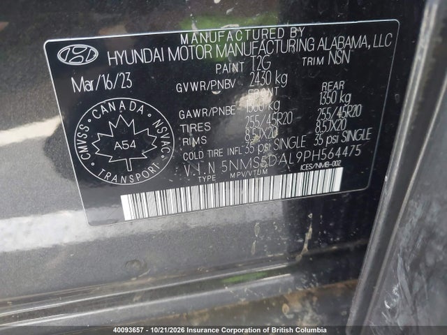 Hyundai Santa Fe Ultimate Calligraphy 2023 5NMS5DAL9PH564475 Image 9