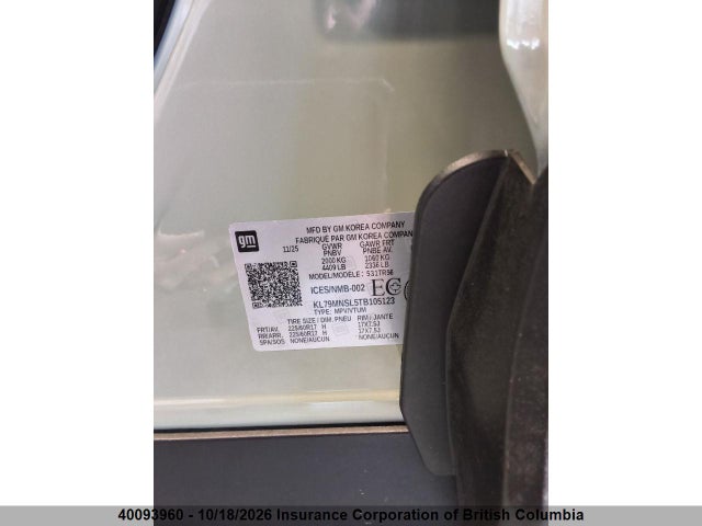 40093960 :رقم المزاد ، KL79MNSL5TB105123 vin ، 2026 Chevrolet Trailblazer Ls مزاد بيع