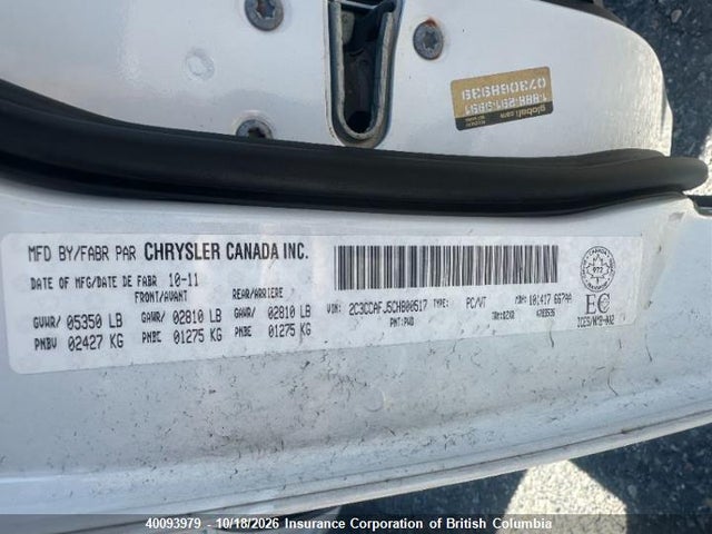 Aukcja sprzedaży 2012 Chrysler 300c, vin: 2C3CCAFJ5CH800517, numer aukcji: 40093979