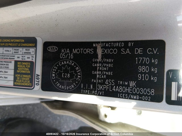 KIA FORTE EX 2017 3KPFL4A80HE003058 Image 9