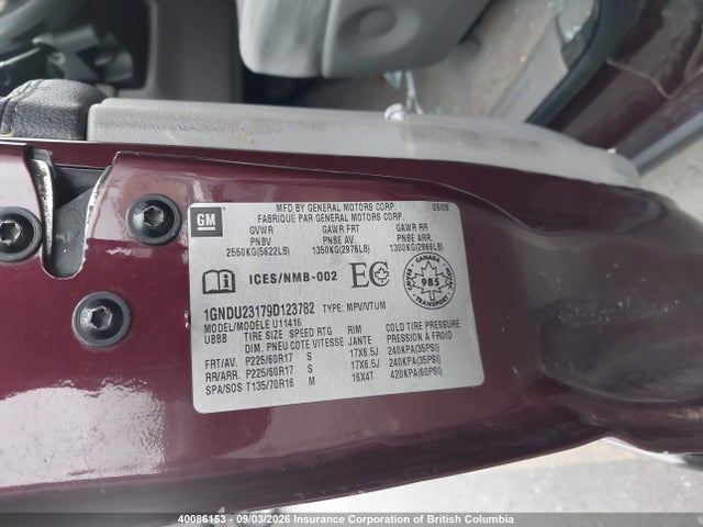 Продаж на аукціоні авто 2009 Chevrolet Uplander Ls, vin: 1GNDU23179D123782, номер лоту: 40086153