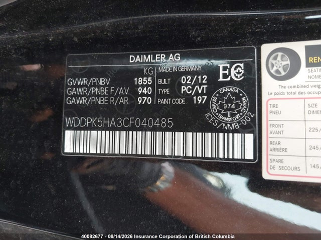 Продаж на аукціоні авто 2012 Mercedes-benz Slk 350, vin: WDDPK5HA3CF040485, номер лоту: 40082677