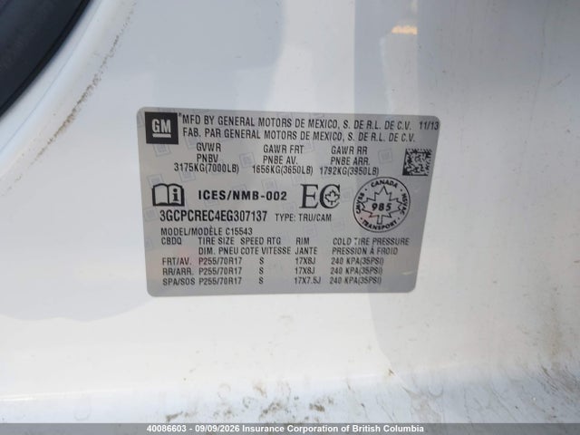 3GCPCREC4EG307137 Chevrolet Silverado C1500 Lt