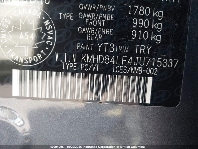 KMHD84LF4JU715337 Hyundai Elantra Sel/value/limited