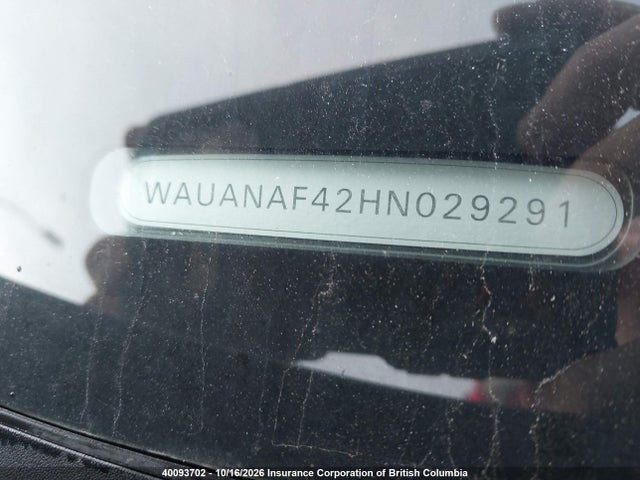 40093702 :رقم المزاد ، WAUANAF42HN029291 vin ، 2017 Audi A4 Premium مزاد بيع