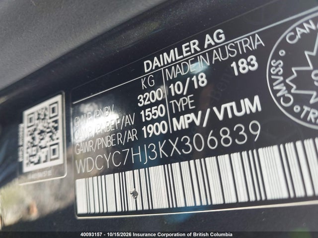 Aukcja sprzedaży 2019 Mercedes-benz G 63 Amg, vin: WDCYC7HJ3KX306839, numer aukcji: 40093157