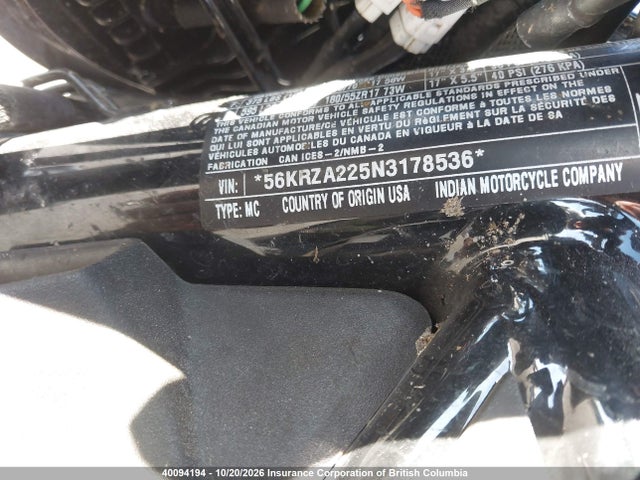 INDIAN MOTORCYCLE CO. Ftr 2022 56KRZA225N3178536 Image 13