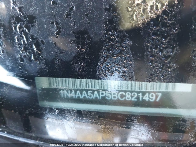 Продаж на аукціоні авто 2011 Nissan Maxima 3.5 S, vin: 1N4AA5AP5BC821497, номер лоту: 40094305