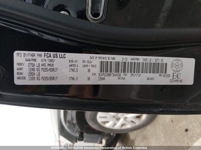 Dodge JOURNEY SE 2015 3C4PDCAB8FT644636 Image 9
