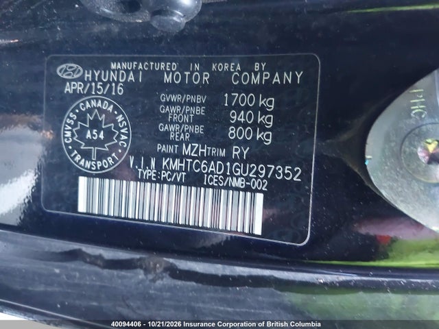 Hyundai Veloster 2016 KMHTC6AD1GU297352 Image 9