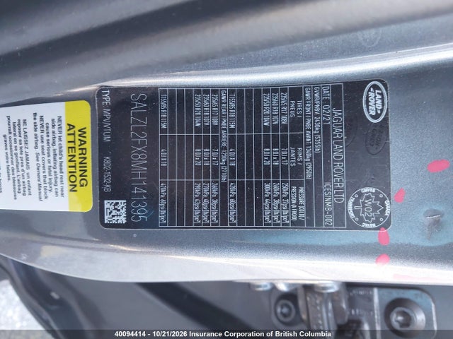 Land Rover Range Rover Evoque R-dynamic Se 2021 SALZL2FX8MH141395 Image 9