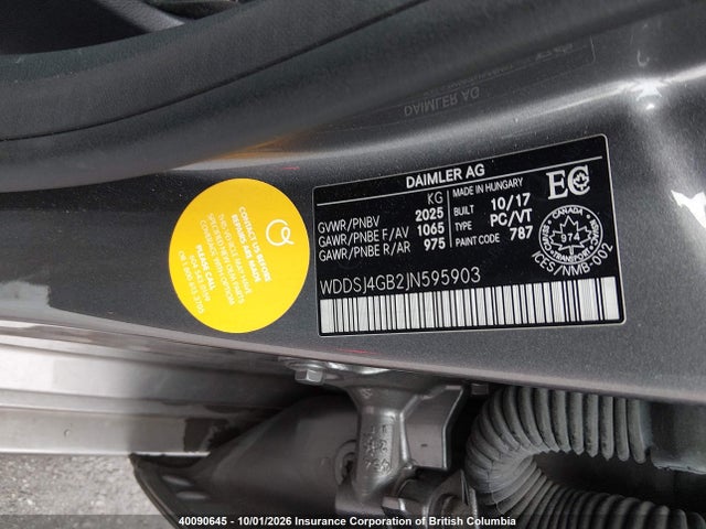 WDDSJ4GB2JN595903 Mercedes-Benz CLA 250 4MATIC