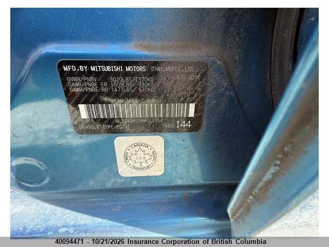 ML32A3HJ0HH013352 Mitsubishi MIRAGE ES