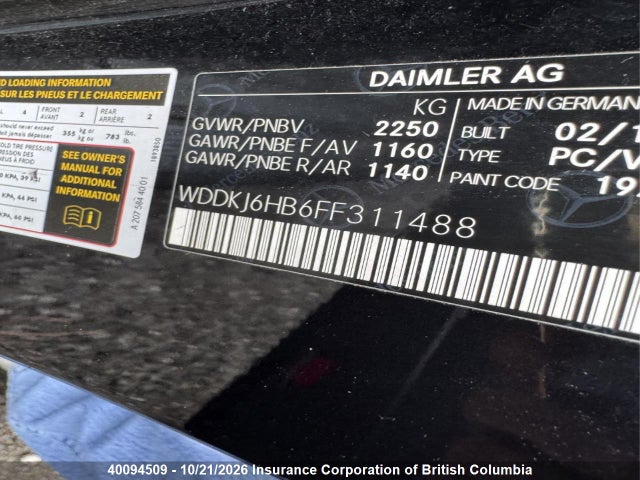 WDDKJ6HB6FF311488 Mercedes-Benz E 400 4matic