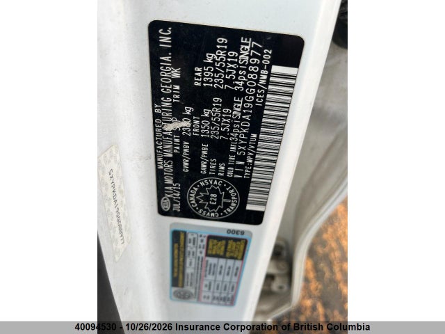 KIA Sorento 2.0l Sx 2016 5XYPKDA19GG088977 Image 18