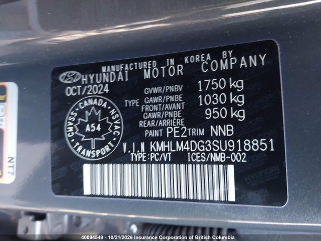 Продаж на аукціоні авто 2025 Hyundai Elantra Sel Sport, vin: KMHLM4DG3SU918851, номер лоту: 40094549