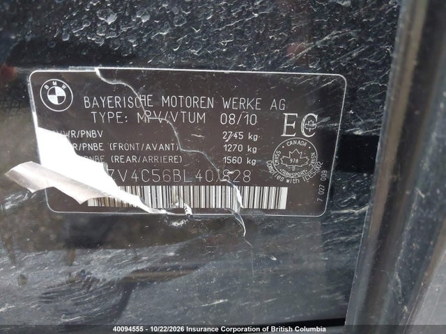Продаж на аукціоні авто 2011 Bmw X5, vin: 5UXZV4C56BL407828, номер лоту: 40094555