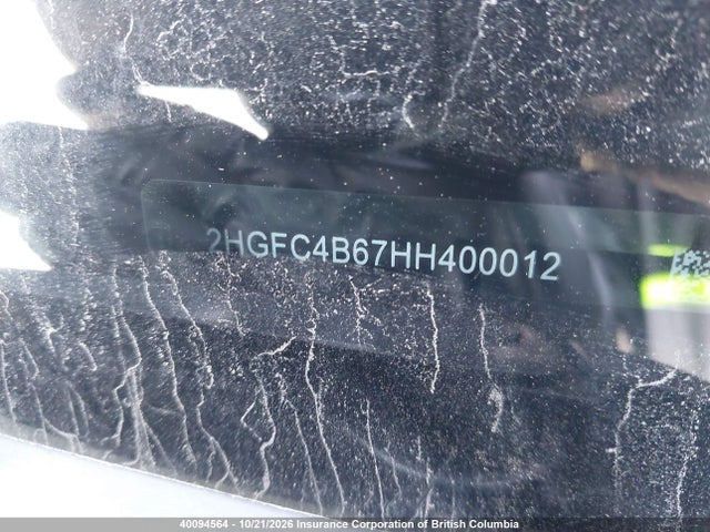 40094564 :رقم المزاد ، 2HGFC4B67HH400012 vin ، 2017 Honda Civic مزاد بيع