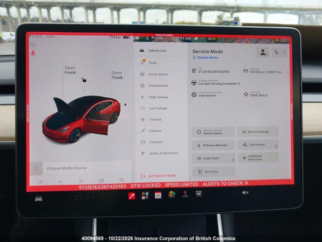 40094569 :رقم المزاد ، 5YJ3E1EA3KF420183 vin ، 2019 Tesla Model 3 مزاد بيع