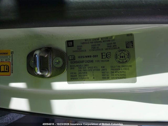 Chevrolet Colorado 2015 1GCHSAEA8F1242848 Image 9
