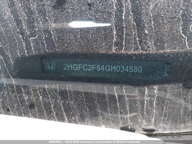 40094624 :رقم المزاد ، 2HGFC2F54GH034580 vin ، 2016 Honda Civic مزاد بيع