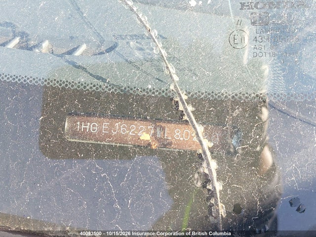 40093500 :رقم المزاد ، 1HGEJ6227WL802803 vin ، 1998 Honda Civic Dx مزاد بيع