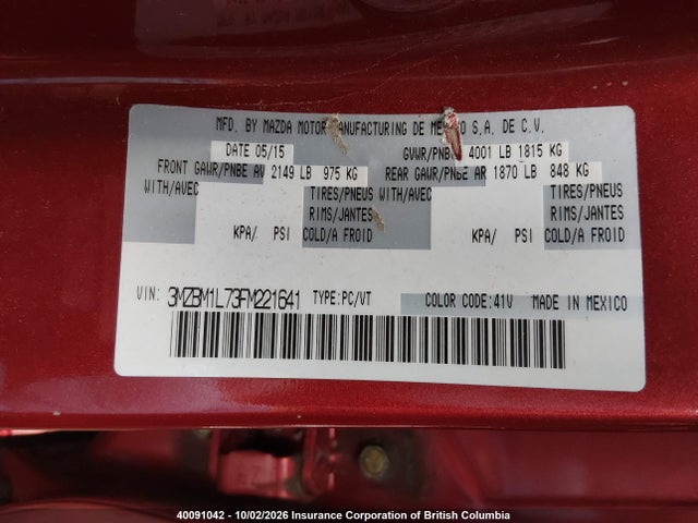 Mazda Mazda3 Gs 2015 3MZBM1L73FM221641 Image 9