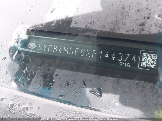 5YFB4MDE6RP144374 Toyota COROLLA LE