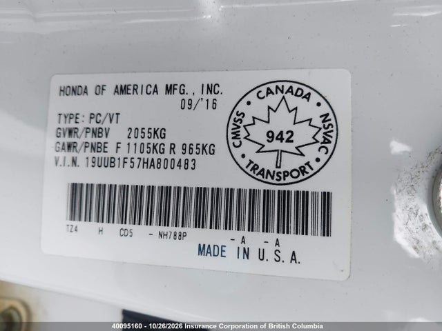 Acura TLX 2017 19UUB1F57HA800483 Image 9