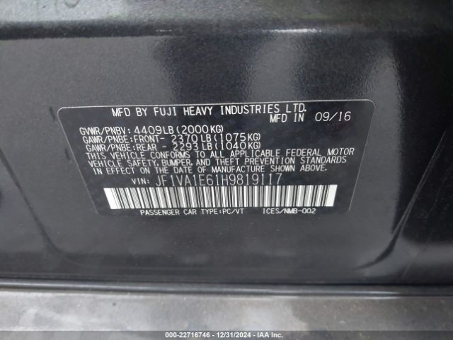JF1VA1E61H9819117 Subaru Wrx Premium