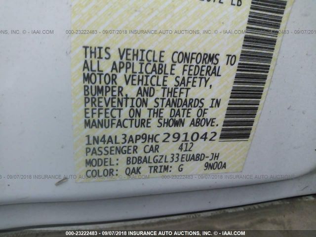 1N4AL3AP9HC291042 Nissan Altima 2.5 S