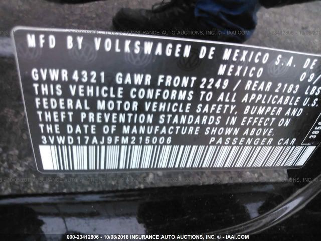 3VWD17AJ9FM215006 Volkswagen Jetta 1.8t Se