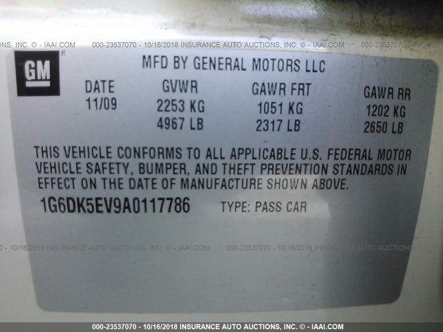 2010 CADILLAC CTS 1G6DK5EV9A0117786 Photo 8