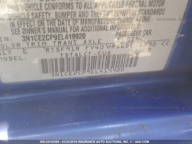 Nissan Versa Note S (sr) 2014 3N1CE2CP9EL419920 Image 9