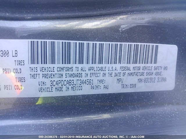 3C4PDCAB3JT344561 Dodge JOURNEY SE