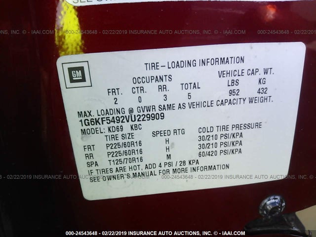 1997 CADILLAC DEVILLE 1G6KF5492VU229909 Photo 8