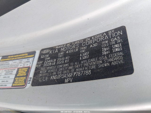 KIA SOUL + 2015 KNDJP3A56F7787788 Image 9
