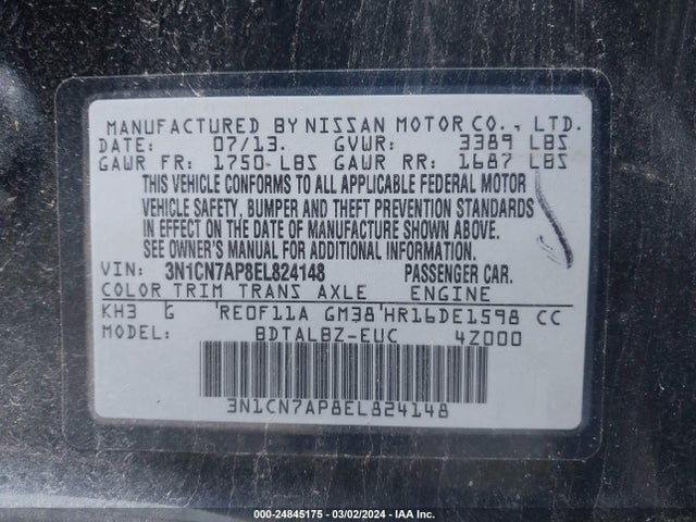 Nissan Versa 1.6 Sv 2014 3N1CN7AP8EL824148 Image 9